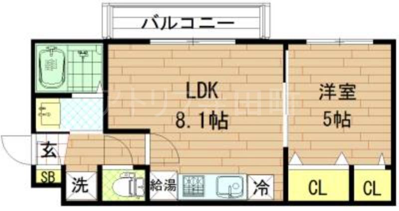 YSコート杭全(1LDK/2階)の間取り写真