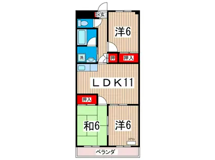 メゾンパークサイド(3LDK/2階)の間取り写真