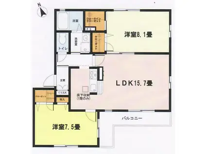 グレースコトブキ(2LDK/2階)の間取り写真