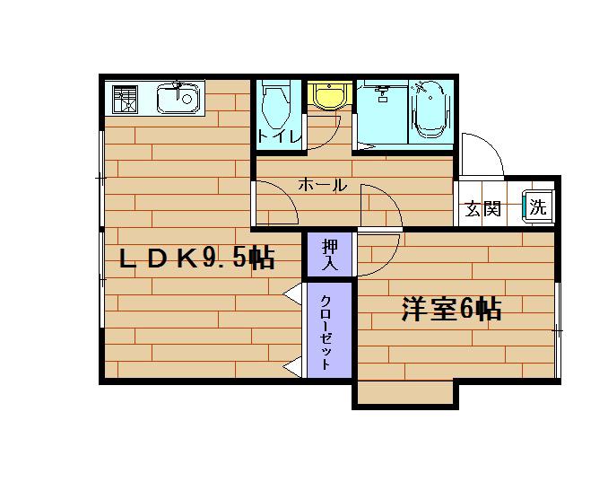 ワインルーフハイツ(1LDK/1階)の間取り写真