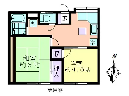 コーポ木村(2DK/1階)の間取り写真