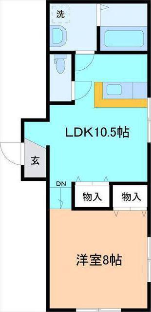 ピエ・タ・テール弥生(1LDK/1階)の間取り写真