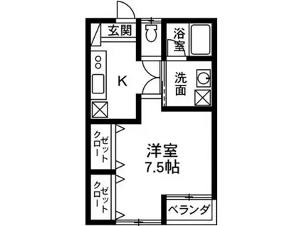 マイルームYAMAZAKI(1K/1階)の間取り写真