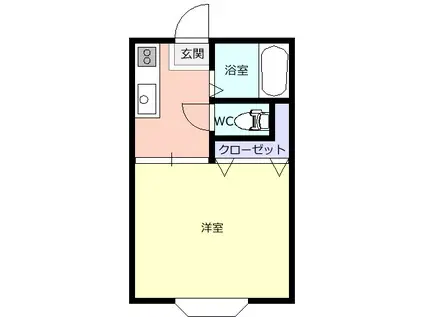 ファンタジーハイツ(1K/1階)の間取り写真