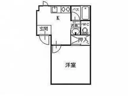 セ・グリッシーヌII(1K/2階)の間取り写真