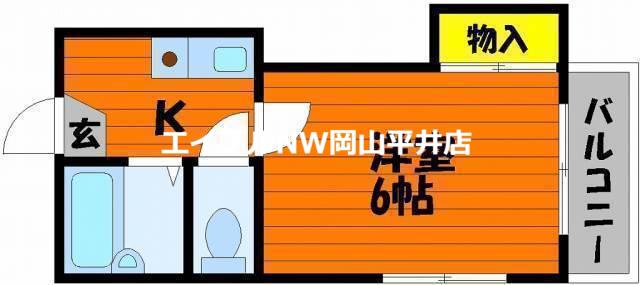 BRUNO浜1(1K/1階)の間取り写真
