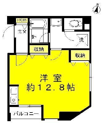 オリンピア(ワンルーム/4階)の間取り写真