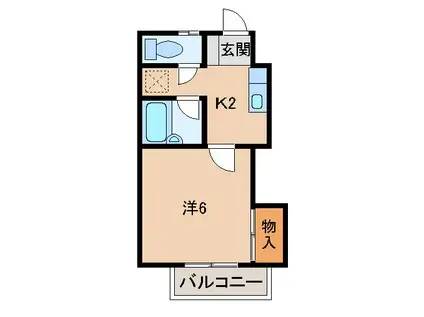 ハイツエバーグリーン(1K/2階)の間取り写真