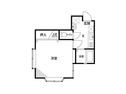 メゾン・ド・ラ・リュヌ(1K/2階)の間取り写真