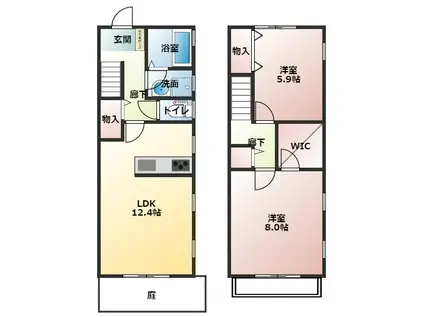 田中町メゾネット(2LDK/1階)の間取り写真