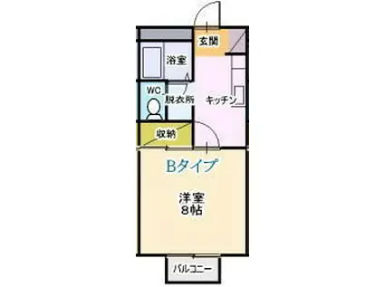 やまだいハイツ(1K/2階)の間取り写真
