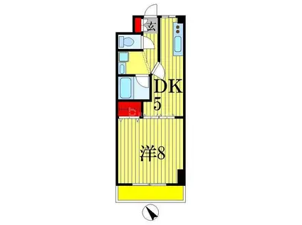 ルーラル八番館(1DK/6階)の間取り写真