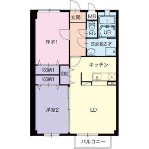 ルーチェS前巴(2LDK/2階)の間取り写真