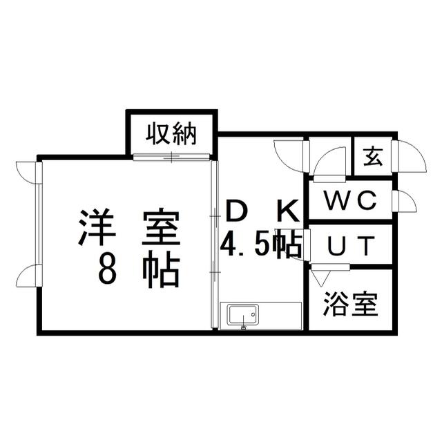 ハイムかん田(1DK/2階)の間取り写真