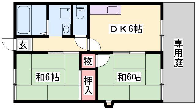 ユウハイツ(2DK/1階)の間取り写真