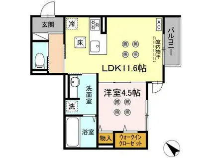 SHINYA BLDG.V(1LDK/1階)の間取り写真