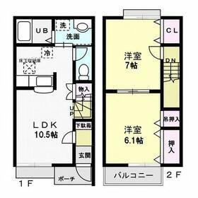 メゾングラシア A(2LDK/1階)の間取り写真