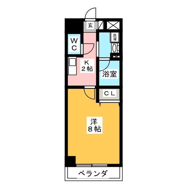 フェリーチェK(1K/2階)の間取り写真