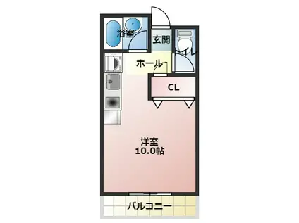 コート日方(ワンルーム/2階)の間取り写真