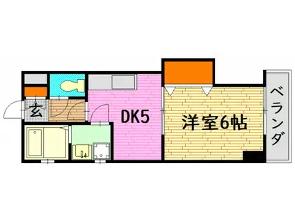 春夏秋冬(1DK/5階)の間取り写真