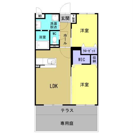 フルール(2LDK/2階)の間取り写真