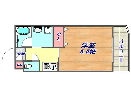 マイコート六甲Ⅰ(1K/2階)の間取り写真