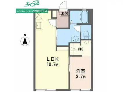 真和荘(1LDK/1階)の間取り写真