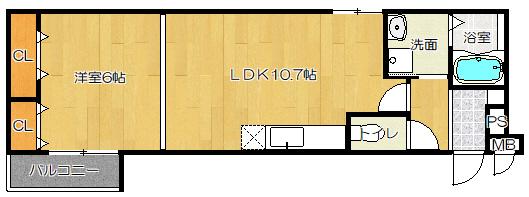 ハルミール忍ケ丘(1LDK/1階)の間取り写真