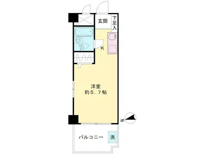 マック千歳烏山コート(ワンルーム/5階)の間取り写真