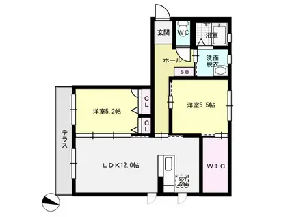 アムールメゾン(2LDK/1階)の間取り写真