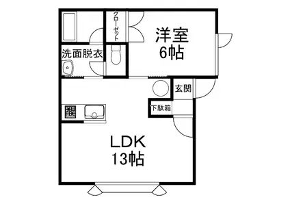 PLUSI(1LDK/1階)の間取り写真