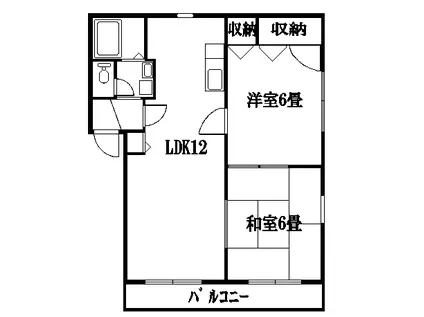 パークサイドB棟(2LDK/2階)の間取り写真