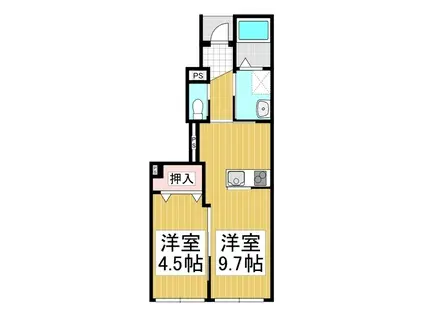五月の風(1LDK/1階)の間取り写真