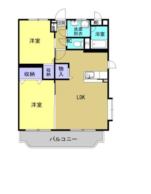 グランメールK(2LDK/3階)の間取り写真