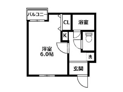 サンウィング神陽(1K/4階)の間取り写真