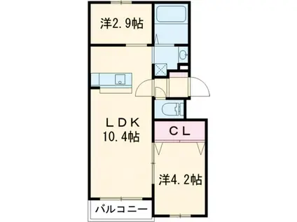 LIFEFIELDみやま(1SLDK/1階)の間取り写真