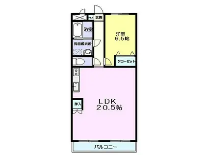 エスペランサHIRO(1LDK/2階)の間取り写真