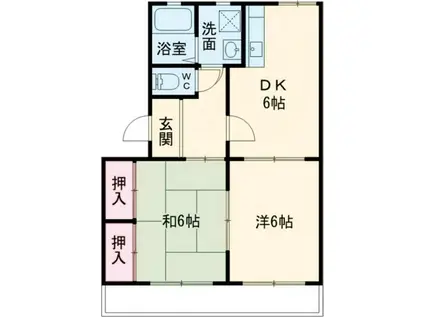 ラフォーレ西沢II(2DK/2階)の間取り写真