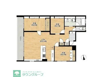 ヒルサイドガーデン(2SLDK/4階)の間取り写真