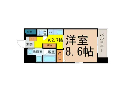 FRENCIA NOIE名駅(1K/7階)の間取り写真