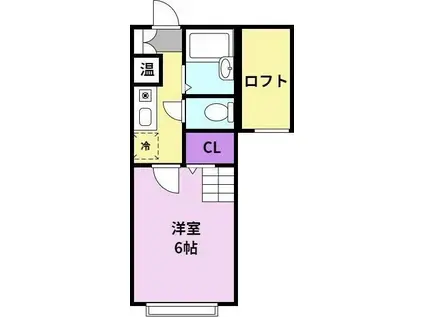 パンシオンビラB(1K/1階)の間取り写真