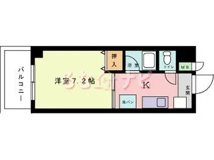 グレーコート大橋(1K/5階)の間取り写真