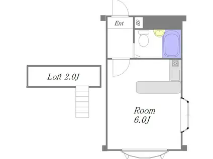 ベルピア高根公団第一(ワンルーム/1階)の間取り写真