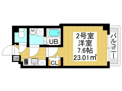 ブルックリンズ西千葉(1K/1階)の間取り写真