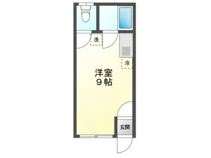 JR室蘭本線 鷲別駅 徒歩20分 2階建 築35年(ワンルーム/2階)の間取り写真