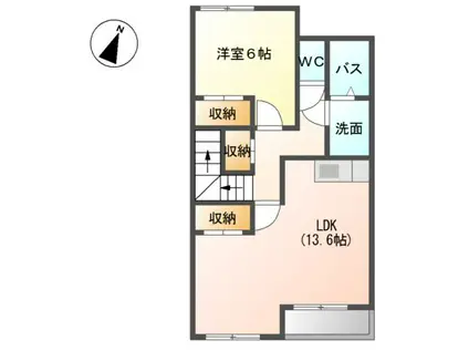 ヒルトップネウラ(1LDK/2階)の間取り写真