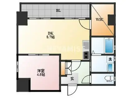 リベルテかじや町(1DK/3階)の間取り写真