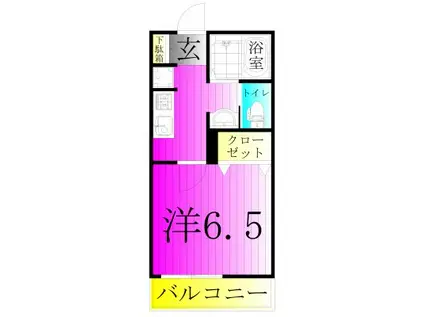 エルスタンザ柏東上町(1K/1階)の間取り写真