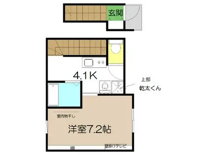 アバンギャルド・インター(1K/2階)の間取り写真