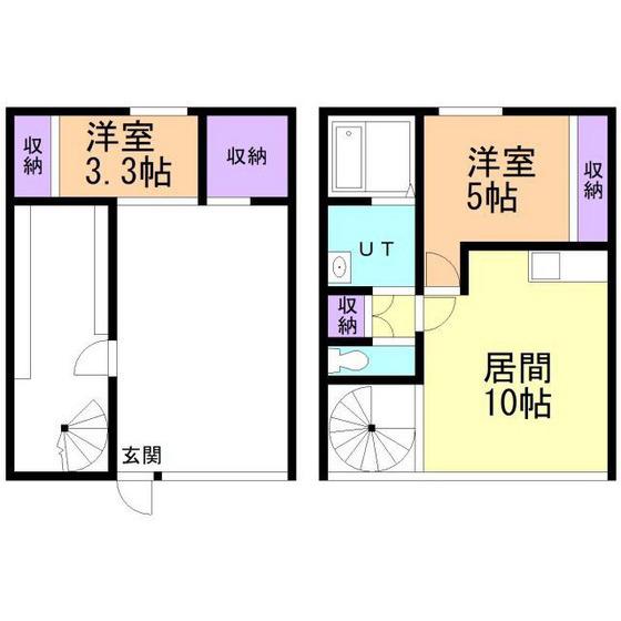 KUROKANE 39(2LDK/1階)の間取り写真
